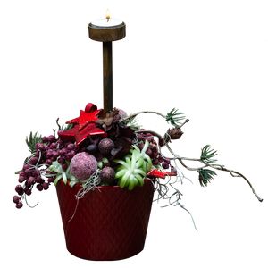 Juledeko. 04, Rød m. fyrfadsstage