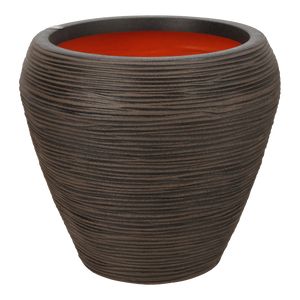 Rib Vase Taper Mørkbrun Ø42 H38