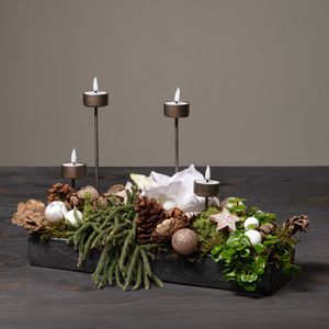 Jul 2026 - nr. 37 - Hvid aflang fad med 4 fyrfadss