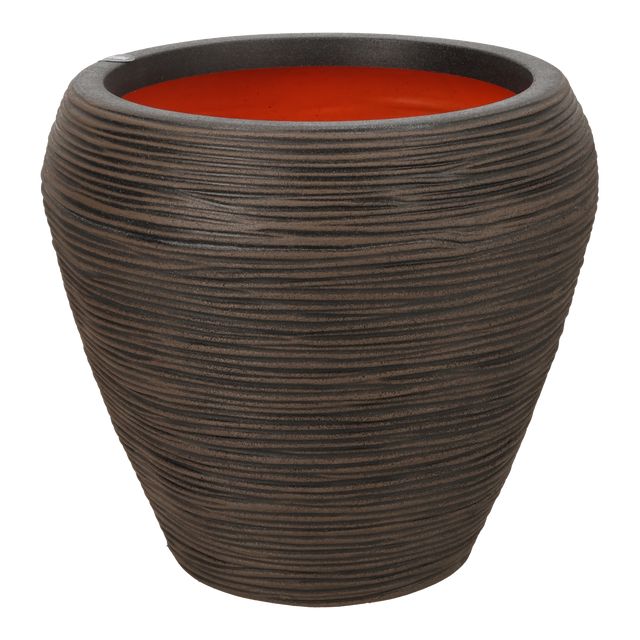 Rib Vase Taper Mørkbrun Ø42 H38